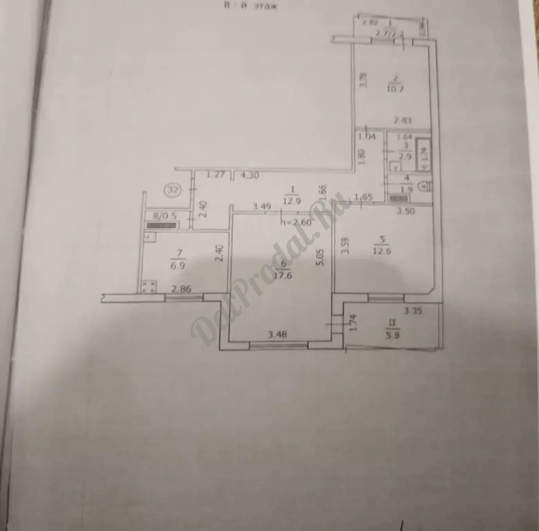 Продам 3к квартиру на кв.Гагарина 8/9эт