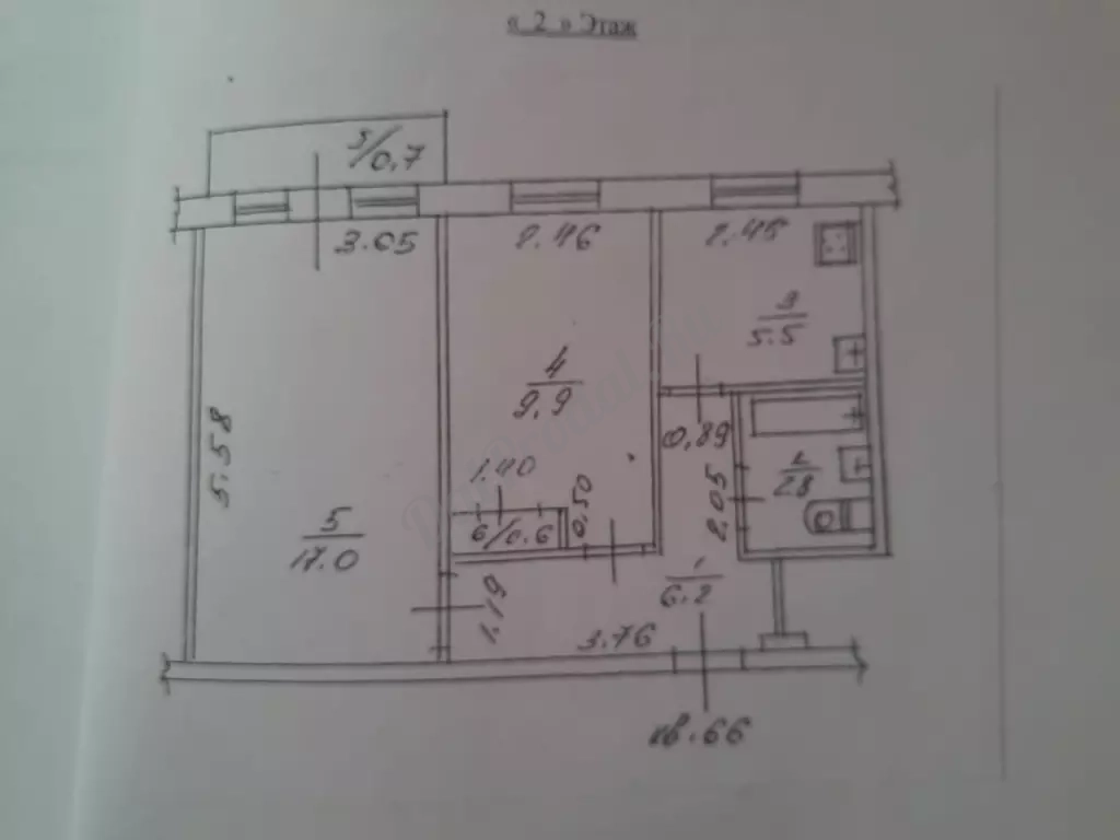 Продаётся 2-комнатная квартира Ленинский район, кв.Шевченко | 42,7 м² 2 этаж / 5-этажный дом | Комнаты изолированные | С ремонтом