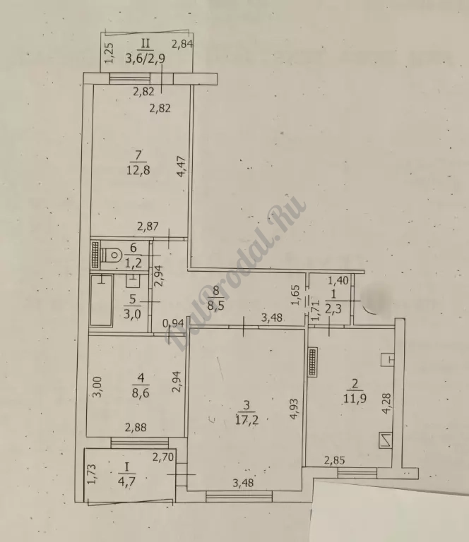 Продам 3к квартиру. Дзержинского, 1/12 эт