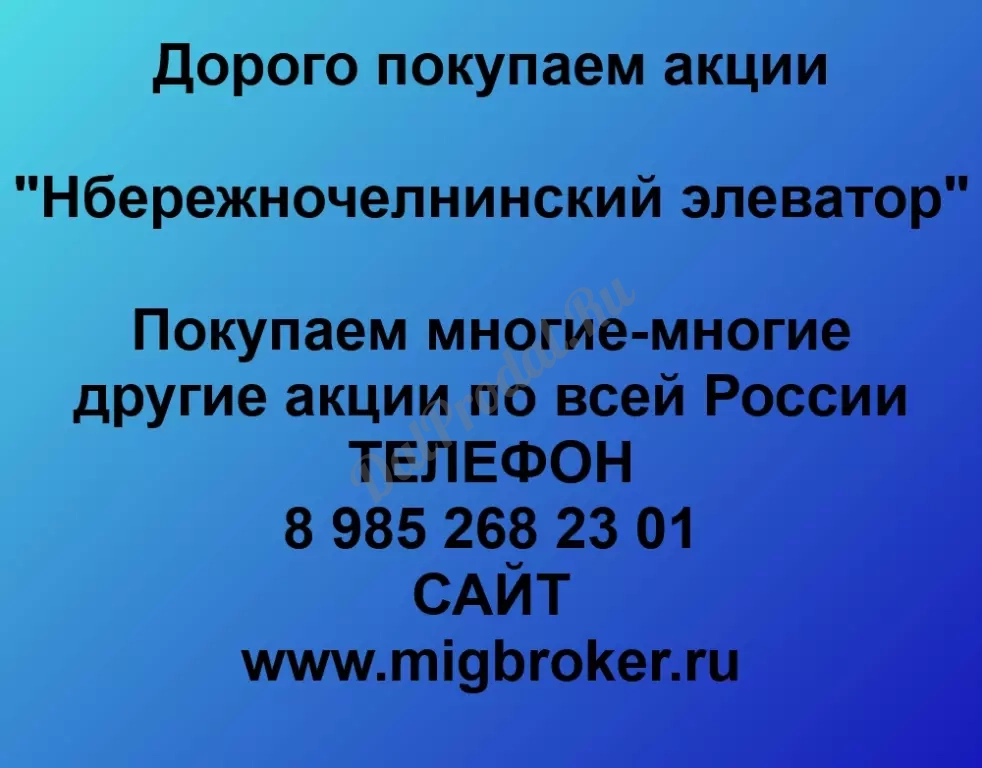Покупаем акций «Набережночелнинский элеватор» по высоким ценам без налога!